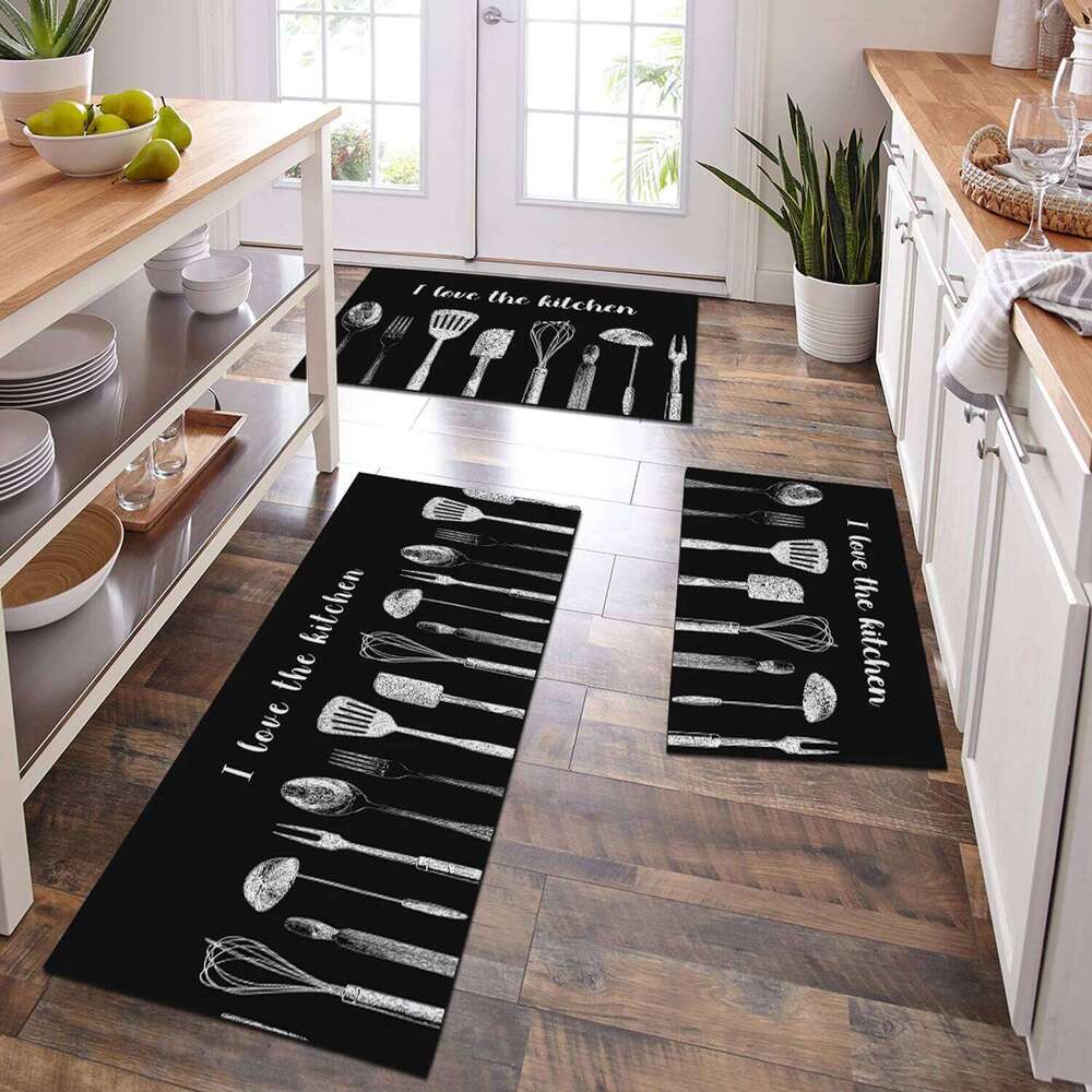 VIKAMA Rugs American Wood Printed Anti Slip Easy To Clean Absorbent Kitchen Multi Size Floor Mats Home Decoration H260226