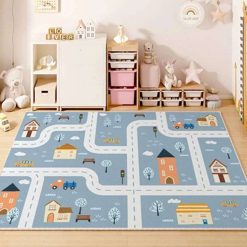 VIKAMA Play Area Carpet Living Room Bedroom Children's Car track Digital puzzle game Baby play crawl mat H260226