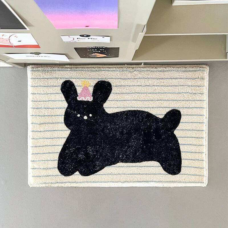VIKAMA Fashionable Cute Cartoon Animal Striped Carpet Entryway Floor Mat Living Room Sofa Coffee Table Bedroom Bedside Blanket H260226