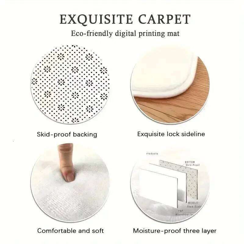 Non-Slip with Vibrant Digital Printed Letters Carpet Anti-Slip Rug for Modern Kitchen Home Decor Floor Mat H260226