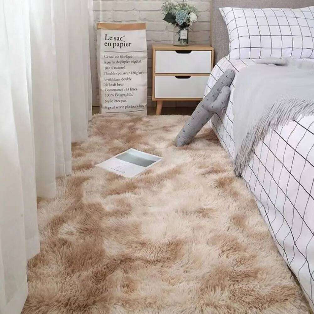 VIKAMA Long Pile Soft Living Room Bedroom Bedside Non Slip Skin Friendly Ins Nordic Style Home Decor Carpet H260226