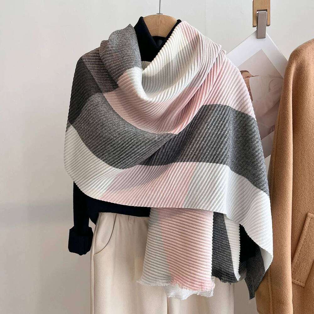 Women Winter Cashmere Scarf 2025 Stripe Pashmina Luxury Brand Shawls and Wraps Bufanda Hijab Travel Stoles Echarpe Warm Blanket Z260226