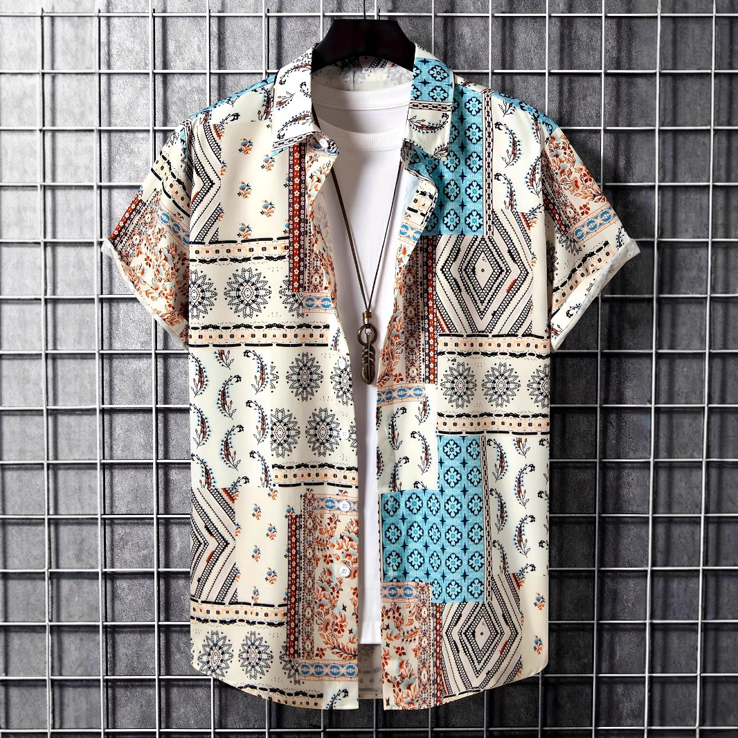 Luxury Brand Designer Clothes New Men's Simple Short-Sleeve Shirt, Summer Casual Top, Trendy Loose Fit