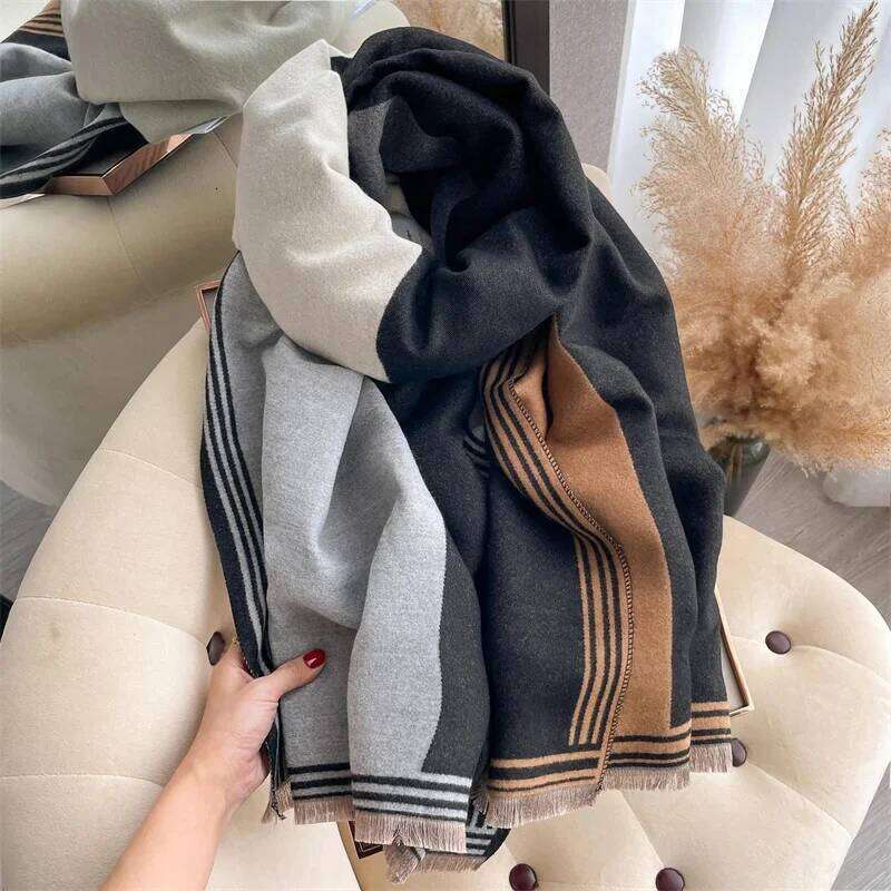 2024 Winter Warm Cashmere Scarf for Women Luxury Print Pashmina Shawl Wrap Neckerchief Female Bufanda Echarpe Design Headband Z260226