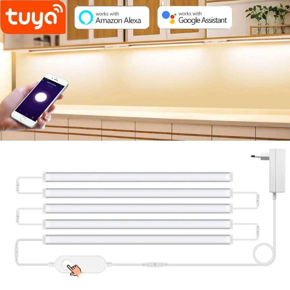 Smart Voice Control LED Kitchen Light 1-5 Bar Lights Tming Night Lamp for Cabinet Wardrobe Tuya App Work with Alexa Google home Z260226