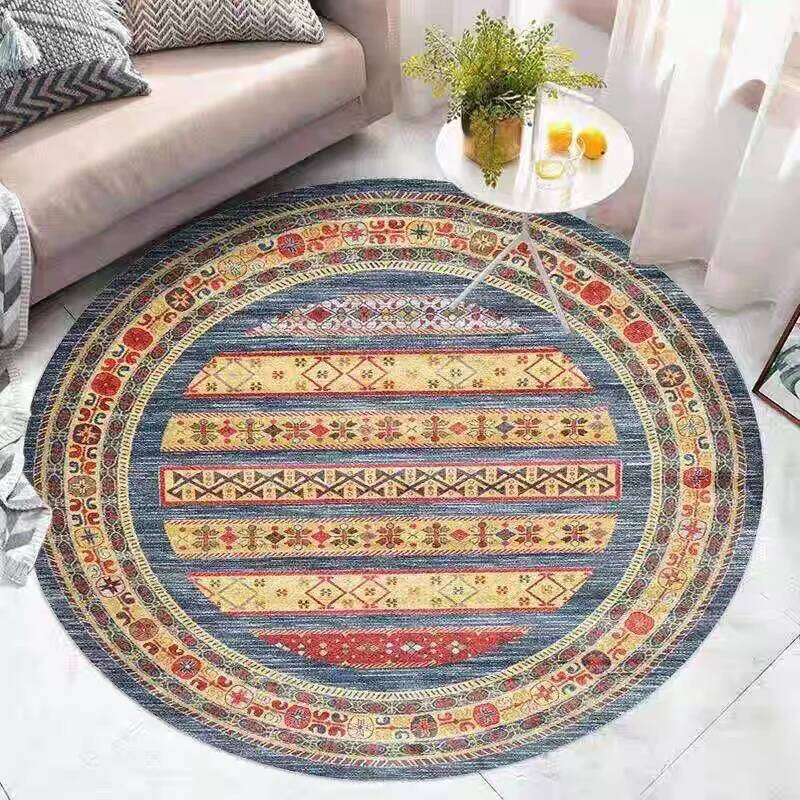 Nordic Computer Round Carpet Modern Living Room Coffee Table Home Bedroom Bedside Hanging Basket Rocking Chair Mat H260226