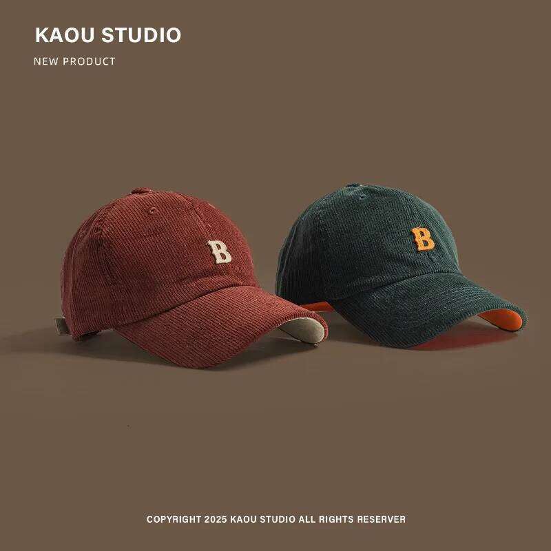 New Simple Letter Sticker Corduroy Baseball Caps for Men and Women Spring Autumn Street Trend Versatile Casual Hip-hop Hats Z260226