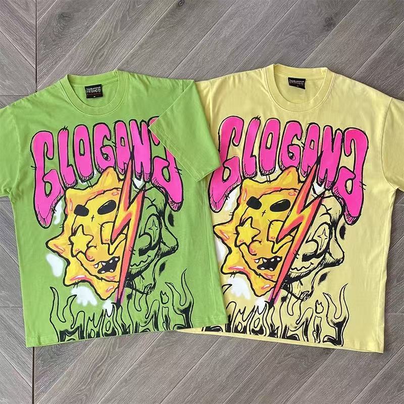 Glo Gang Designer T shirt Men tee shirt T-shirt Women tee shirt homme High Street Cotton Tee Camouflage Hoodie Long Sleeve Hip Hop Loose Casual Summer Top Hot Style
