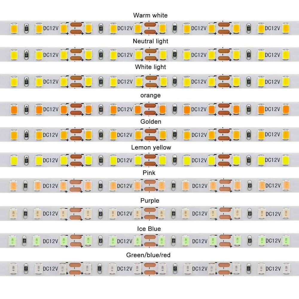 DC 12V 24V 2835 120LEDs/M LED Strip White/Green/Red/Blue/Pink/Yellow/Ice Blue IP21 Flexible Ribbon Tape Rope Light 5M 10M/Roll Z260226