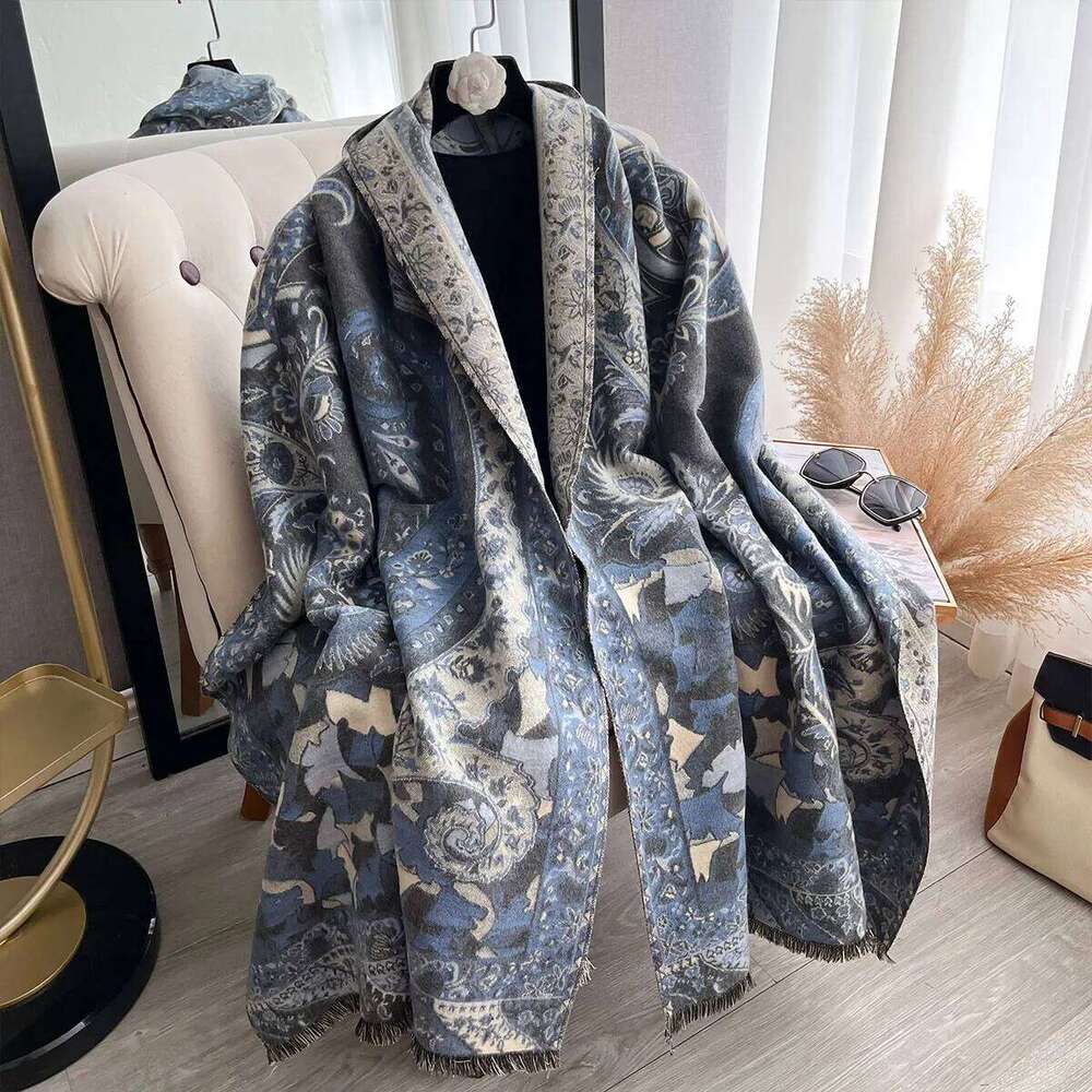 2024 Winter Imitation Cashmere Scarf Women Design Outdoor Warm Pashmina Blanket Scarves Female Shawl Wraps Thick Foulard Bufanda Z260226