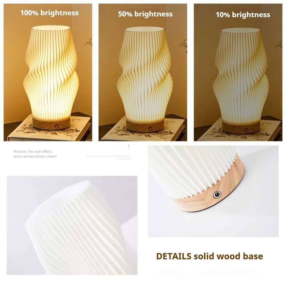 French Cream Style 3D Desk Ins Internet Red Pleated Bedroom Bedside Study Coffee Shop Card Seat Atmosphere Lamp Z260227