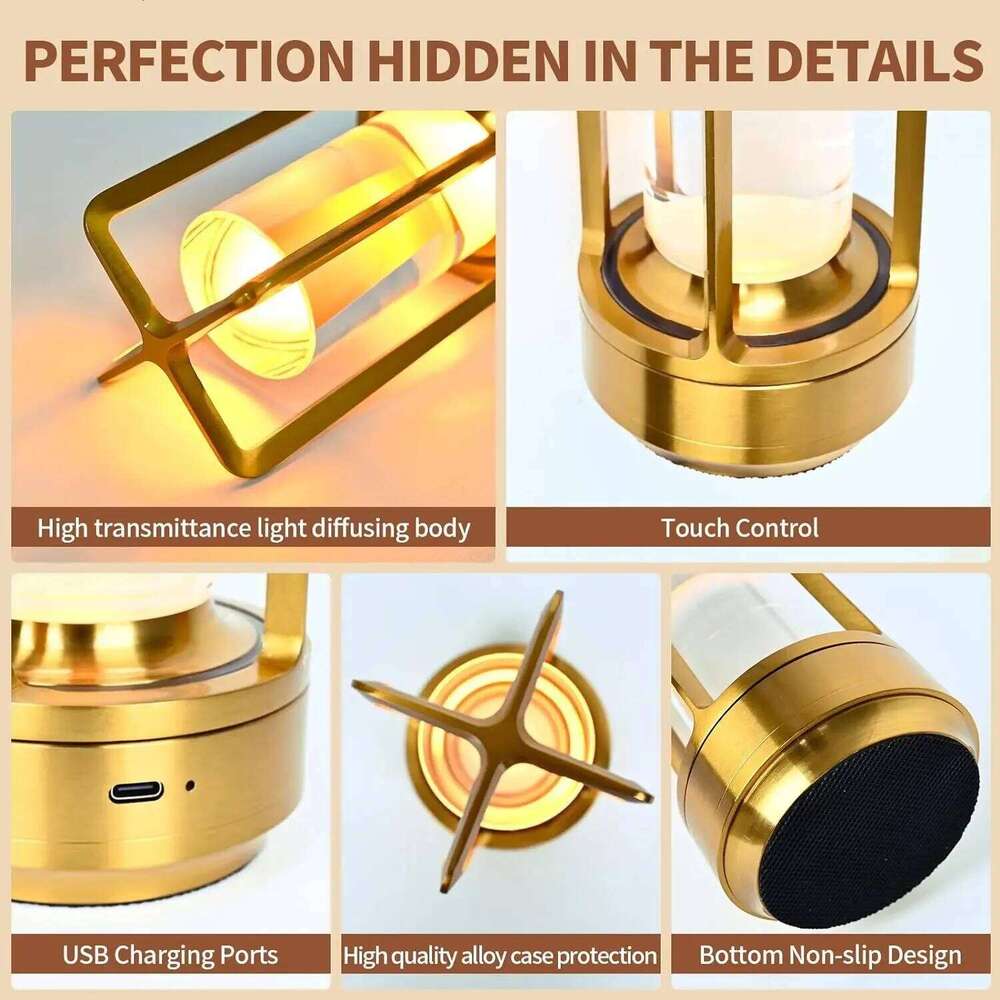 Rechargeable Wireless Table LED Touch Sensor Desktop Night Reading Lamp for Restaurant Hotel Bar Bedroom Decor Light Z260227