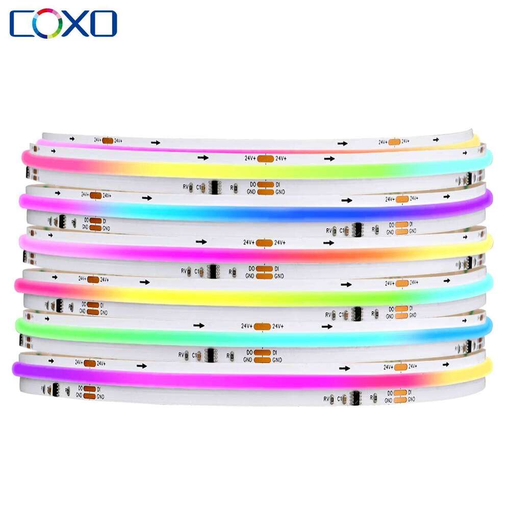 FCOB SPI RGB IC LED Strip Light WS2811 Addressable RA90 DC24V 420LEDs/m Dream Color WS2812B High Density Flexible FOB COB Tape Z260226