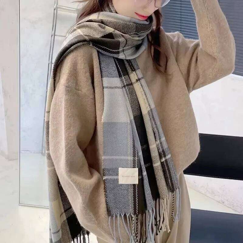 New Simple Versatile Palid Tassel Stylish Unisex Warm Neck Autumn Winter Thickened Coldproof Wrap Scarf Z260226