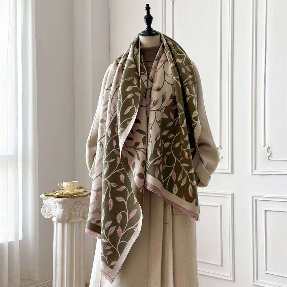 Elegant Plaid Design Imitation Cashmere Soft Warm Versatile Shawl Coldproof Windproof Blanket Scarf for Autumn Winter Z260226
