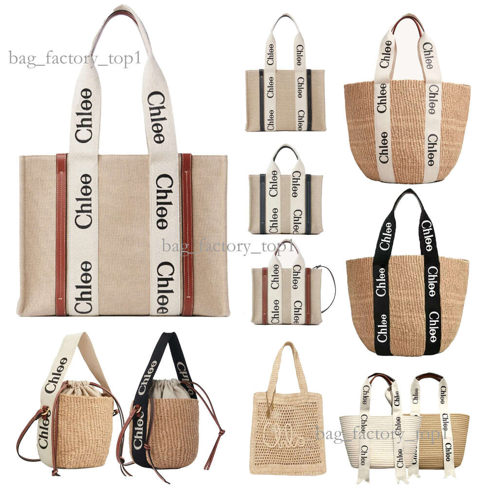 Tote Bag Designer Beach Large Capacity Summer Woven Fabric Linen Canvas Shoulder Luxury Women's Handbag Beige Woody Printed Handwoven Straw Bag Chol Bag E25