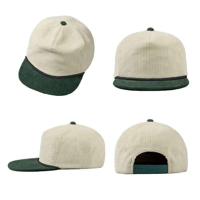 New Custom Classic Corduroy Plus Rope Design Baseball Cap Unisex Embroidered Logo Soft Top Flat Brim Casual Hip Hop Gorras Z260226