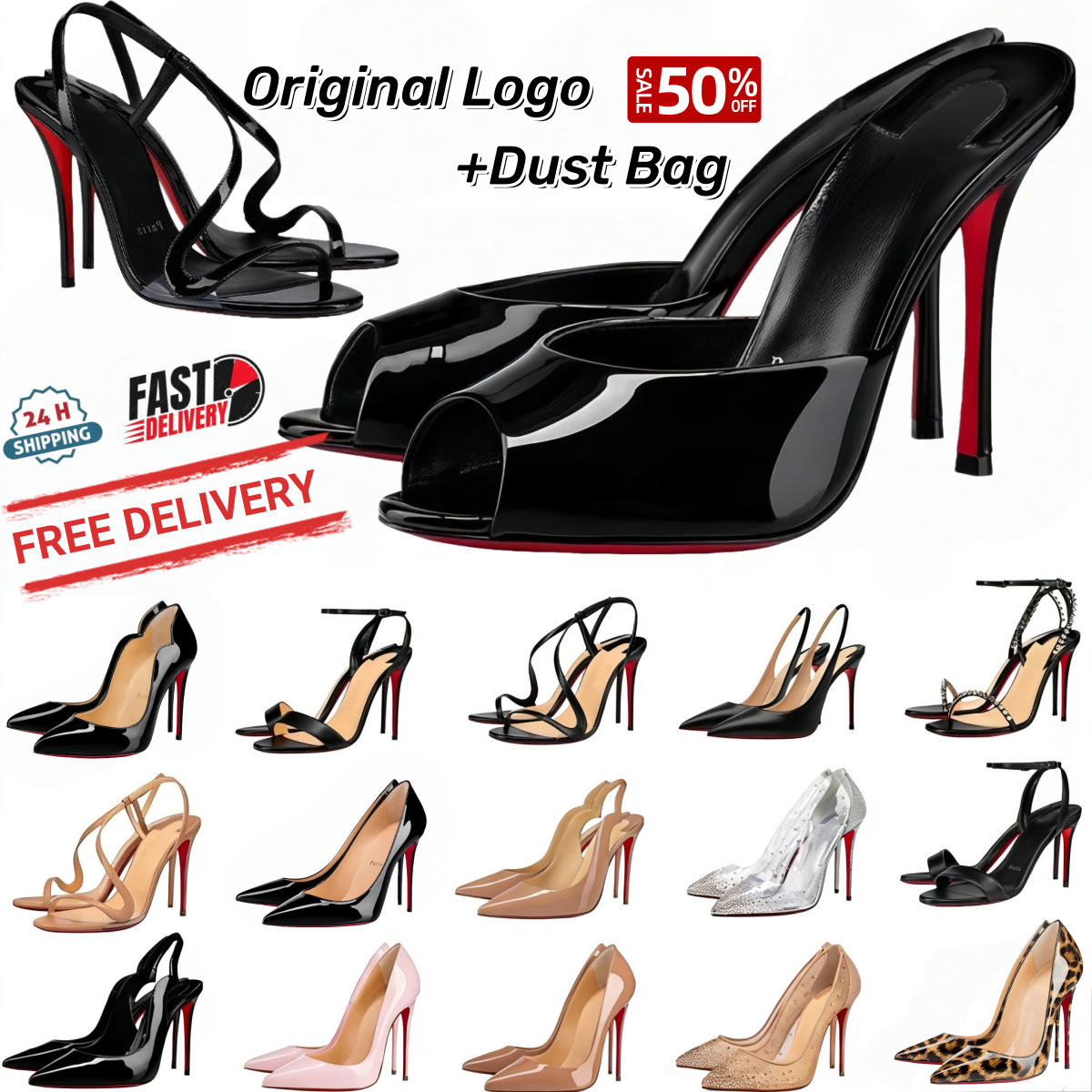 Designer Women High Dress Shoes Red Peep Toe Sandals 6cm 8cm 10cm 12cm Heels Luxury Bottoms Classics Black Patent Leather Brand Pumps With Dust Bag Size 34-44