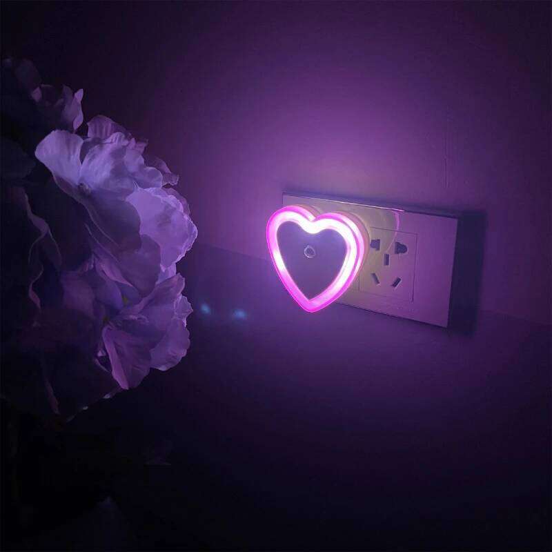LED Lights Wireless Control Sensor Mini Heart-shaped EU US Plug Night Light Living Room Bedroom Bedside Lamp Z260227