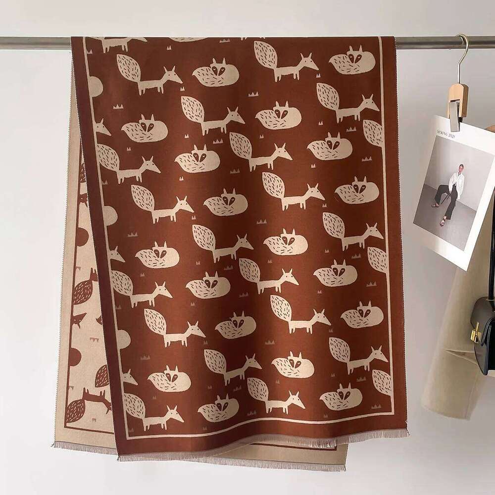 Warm Cashmere Scarf Women Shawl Fox New Wraps Luxury Thick Blanket Winter Bufanda Pashmina Female Travel Poncho Stoles Z260226