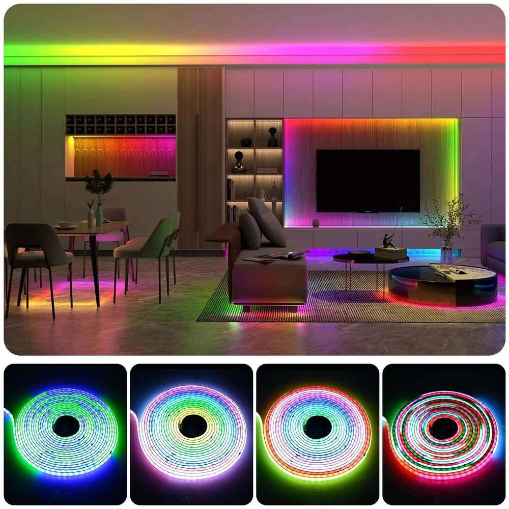 FCOB SPI RGB IC LED Strip Light WS2811 Addressable RA90 DC24V 420LEDs/m Dream Color WS2812B High Density Flexible FOB COB Tape Z260226