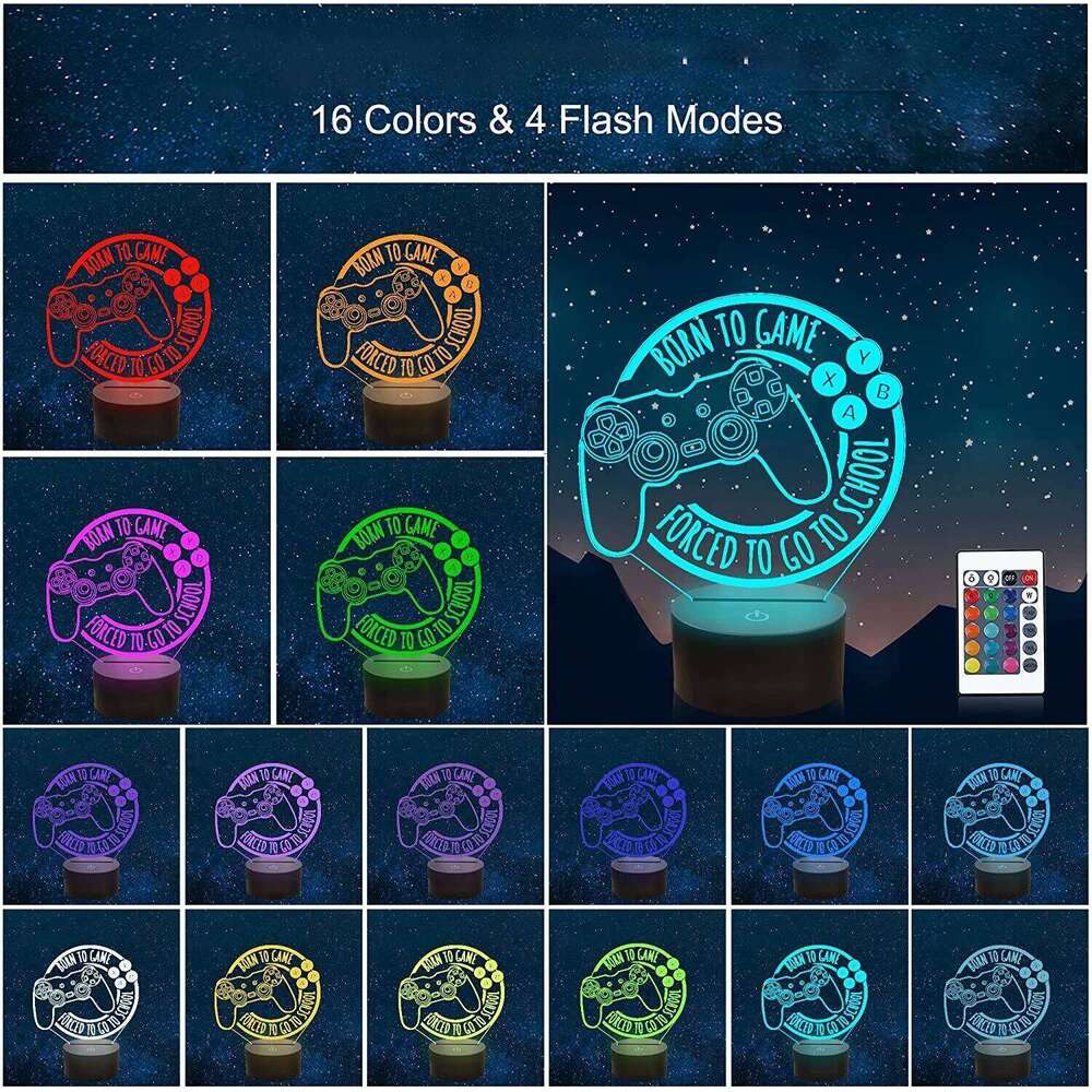Gamepad 3D Setup RGB Gaming Room Children's Bedroom Night Lights LED Table Lamp for Playstation Lighting Gifts Z260227