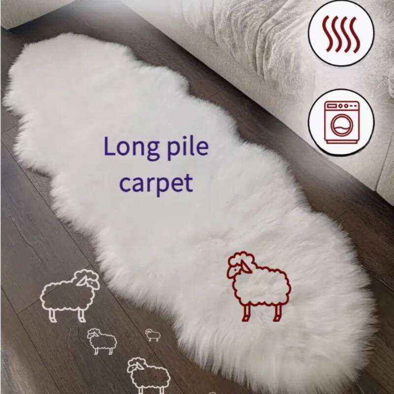European-style imitation wool carpet for living room, plush sofa window pad, bedside blanket, tea table long pile. H260226