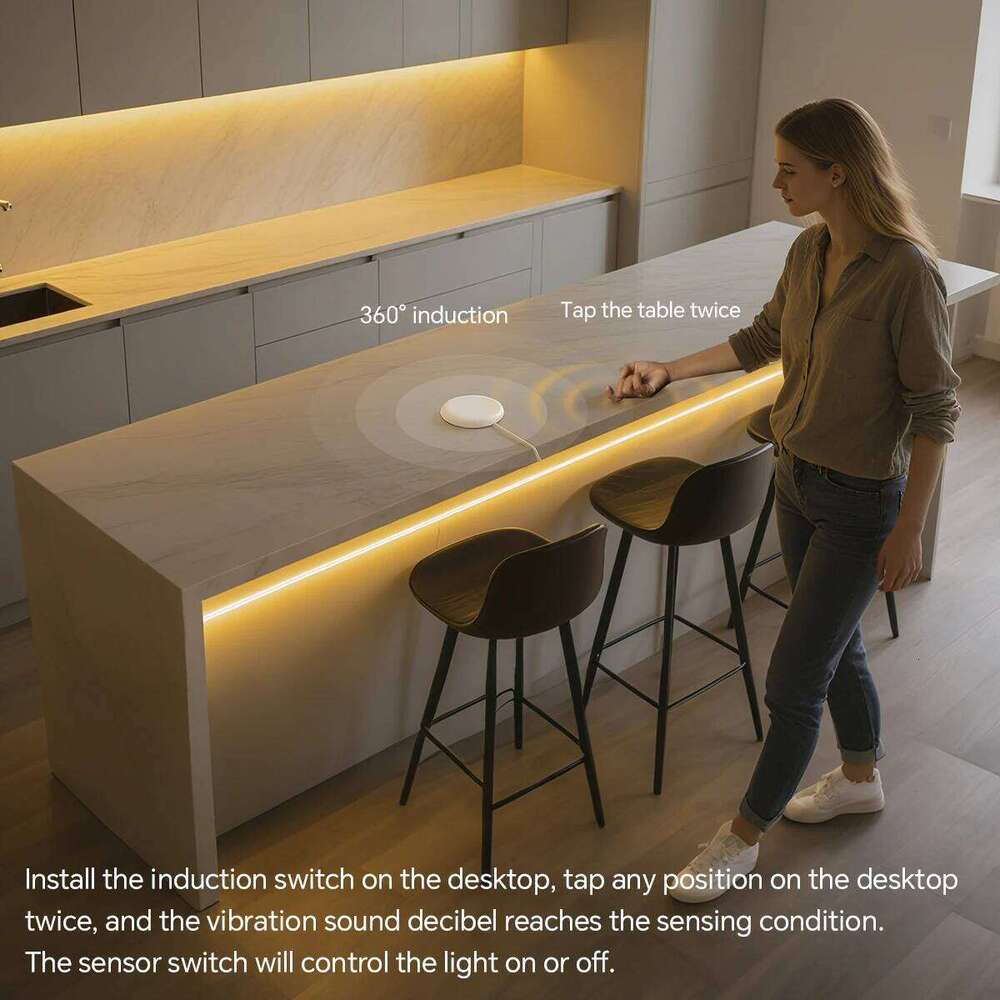 Double Tap Vibration Sensor Switch USB 5V COB LED Strip Light 320LEDs/m For Bathroom Makeup Mirror Backlight kitchen Lighting Z260226