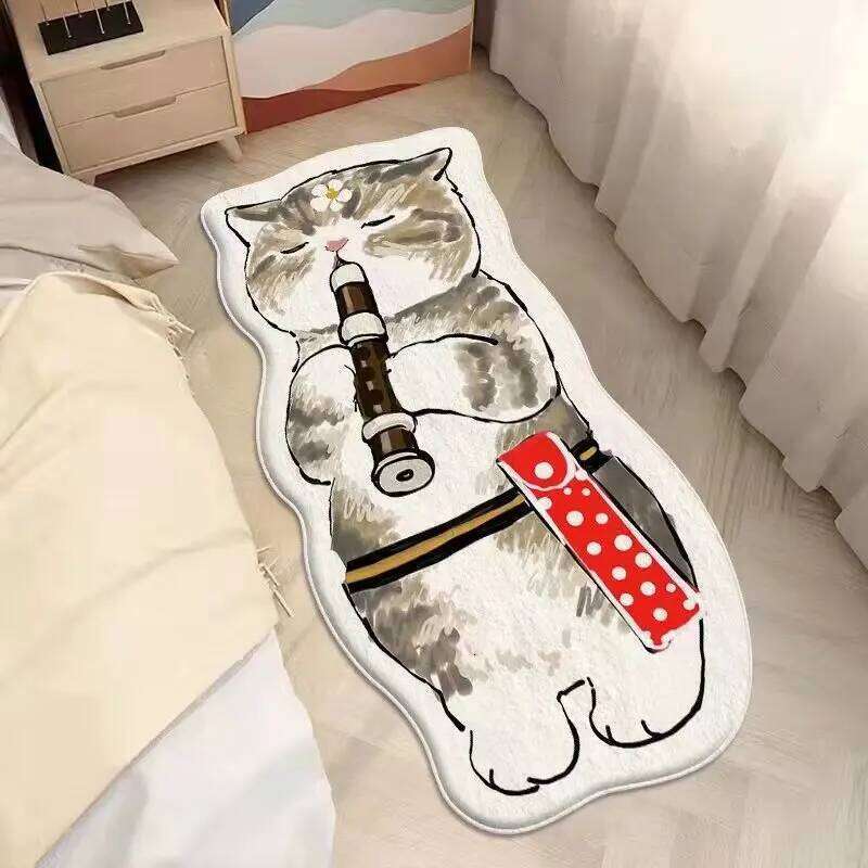 Faux Cashmere Cute Cartoon Pet Carpet Home Bedroom Bedside Decorative Floor Mat Anti-slip Dirty Resistant Machine Washable Rug H260226
