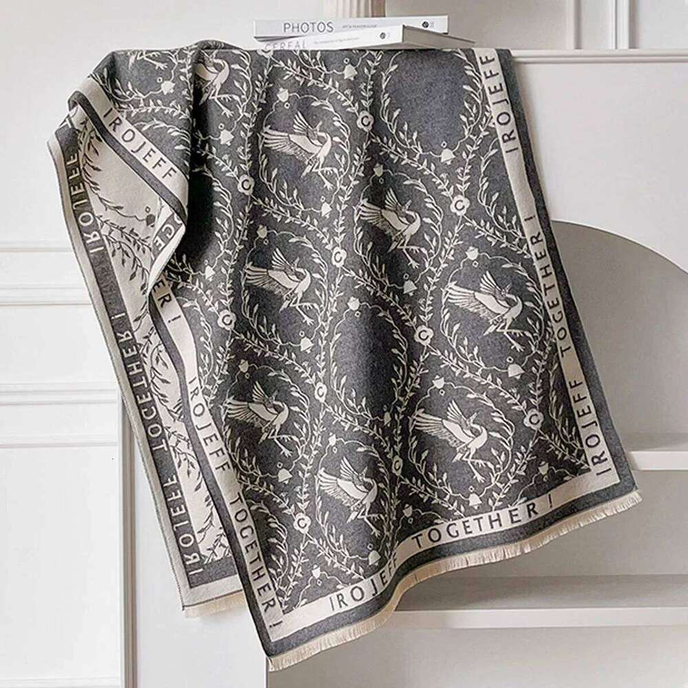 New Women Fashion Brand lotus Scarf Luxury Autumn Winter Warm Double-sided Shawls Jacquard Scarve Pashmina Mujer Foulard Bufanda Z260226