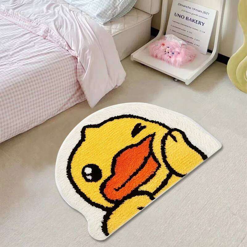 VIKAMA Cartoon Duck Carpet Bathroom Non-Slip Absorbency Bedroom Bed Soft Comfortable Foot Pad Home Decoration H260226