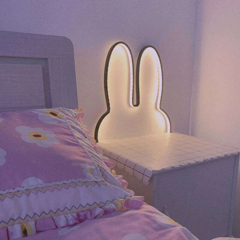 Cute Led Rabbit Wall Lights USB Powered Baby Desk Table Lamp For Bedroom Bedside Children Kid's Room Home Decor Atmosphere Light Z260227