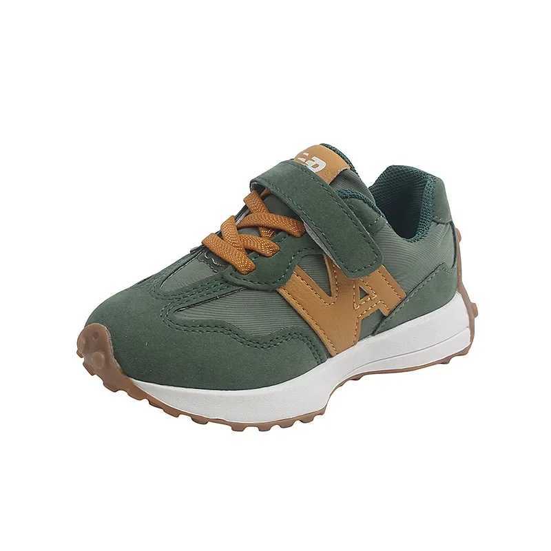 Kids Sneakers Contrast Color Patchwork Non-slip Gum Sole Breathable Shoes for Boys Girls School Outdoor CasualT260227