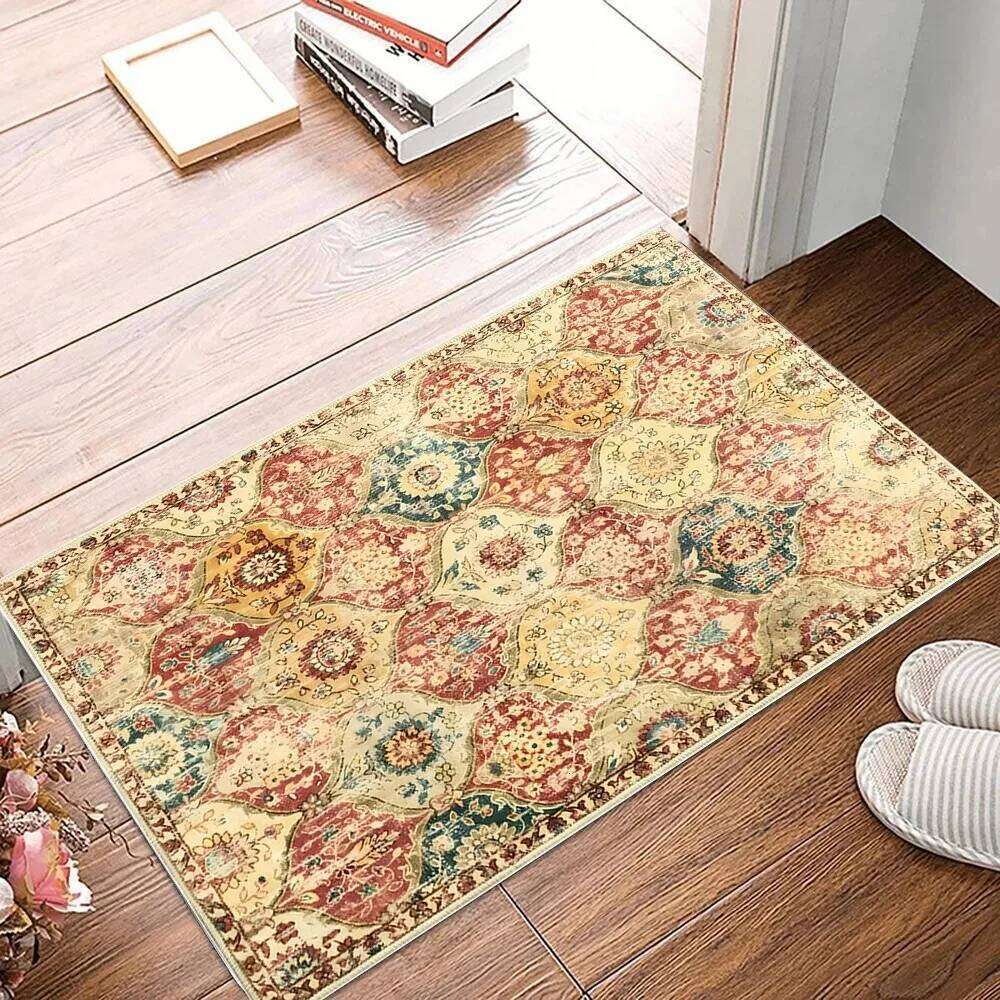 VIKAMA Flannel Carpet BOHO Persian Vintage Entry Door Mat Entryway Small Rug Non-slip Washable Dirty Resistant Home Decor H260227 - view 6