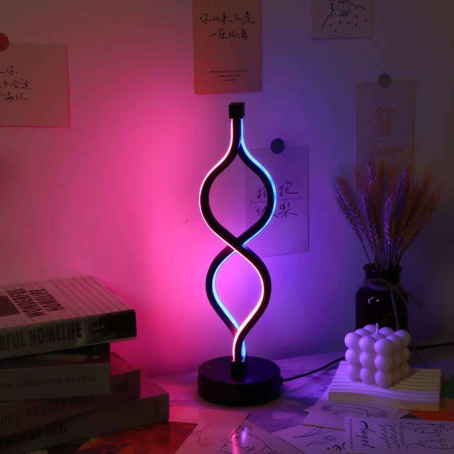 1PC Creative Twist Shape Purple USB Desk Lamp Decoration Z260227