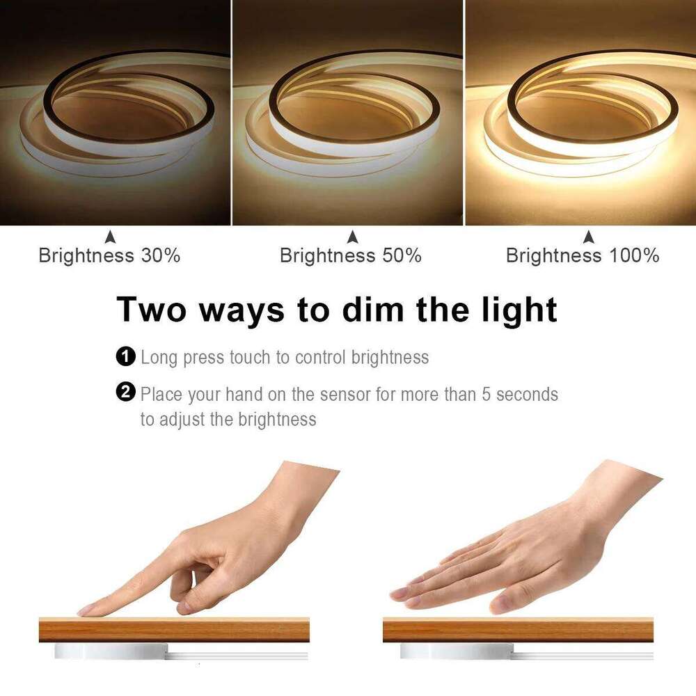 Touch Sensor COB Neon LED Strip Lights Hand Sweep Motion Kitchen Night lamp 220V To 24V Penetrate Glass Wood tubo de luz Z260226