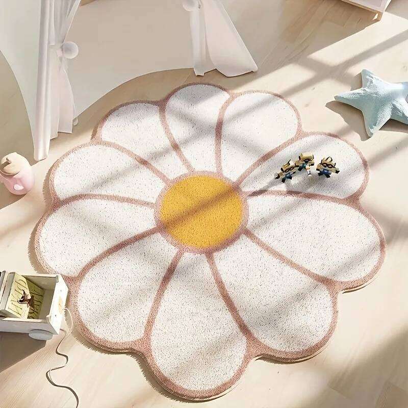 Flower Shape Non-Slip Floor Mat Bedroom Rugs Irregular Entrance Doormat Absorbent Bedside Mats Home Decor Soft Carpet H260226