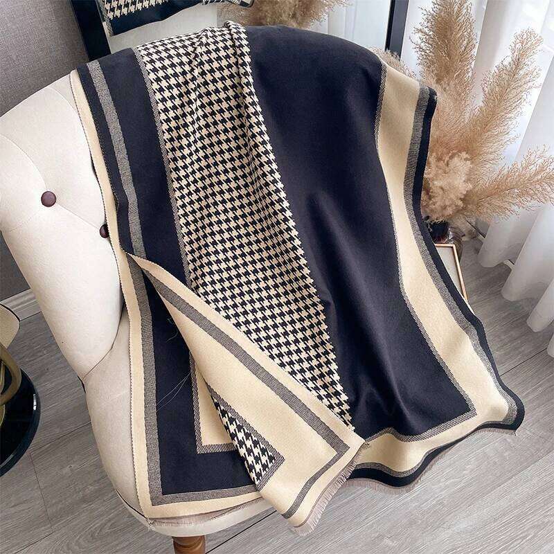 2024 Luxury Brand Two-Sided Jacquard Scarf pashmina Cashmere Soft Warm Fringe Pashmina Shawl Winter Coldproof Windproof Blanket Z260226