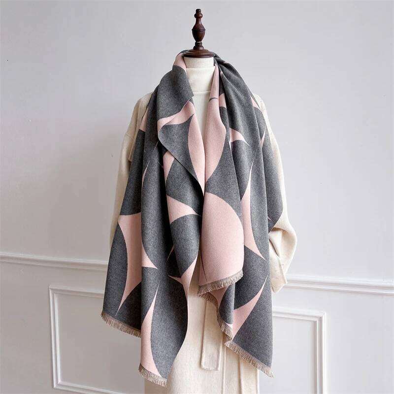 Luxury Winter Scarf for Women Warm Pashmina Shawl Thick Floral Cashmere Blanket Chunky Stoles Lady Elegant Poncho Travel Bufanda Z260226