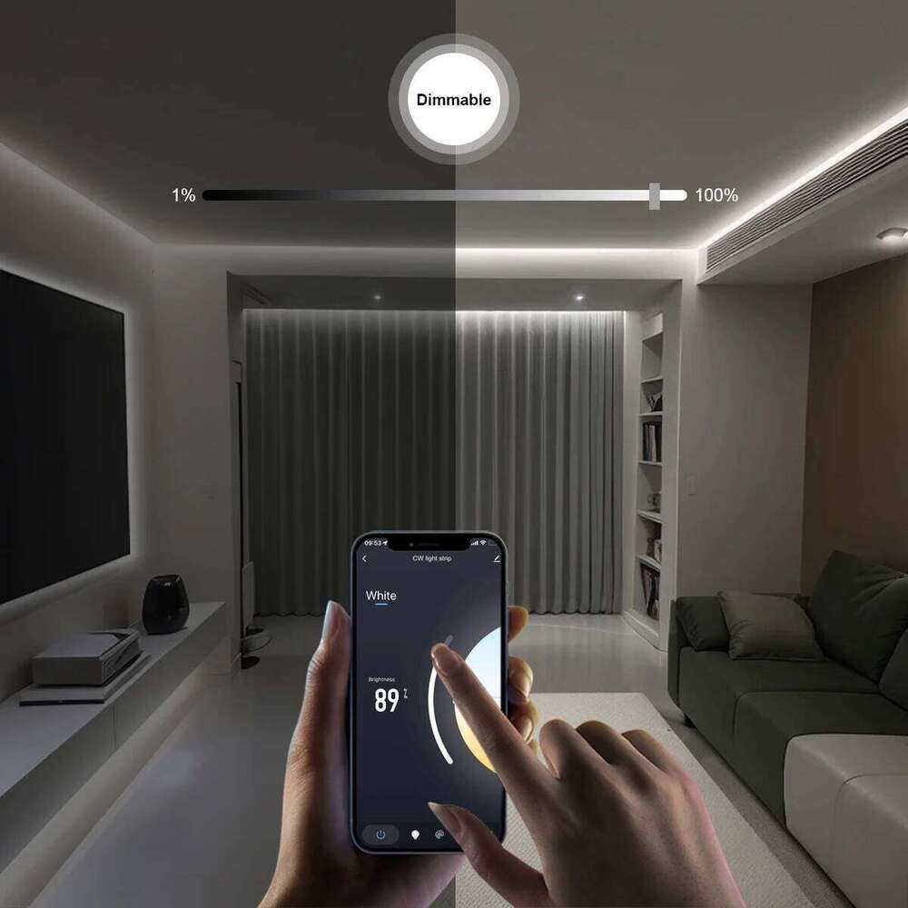 24V COB CCT Strip Light Tuya Smart Life WiFi 2700K-6500K Changeable Linear Dimmable LED Tape Work With Alexa Google Home Z260226