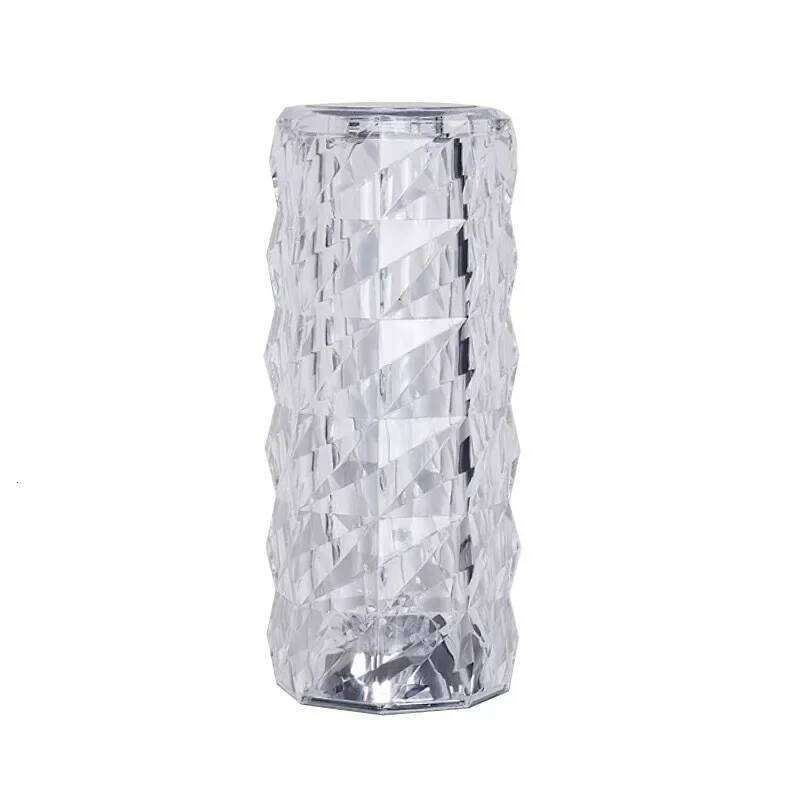 Crystal Diamond Table Rechargeable Acrylic Bedroom Bedside Ambiance Rose Decorative Lamp Touch Creative Night Lights Z260227