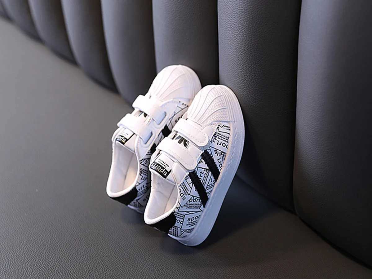 1-6T Baby Sneakers Shell Toe Graphic Print PU Non-slip Wear-resistant Toddler Sports ShoesT260227