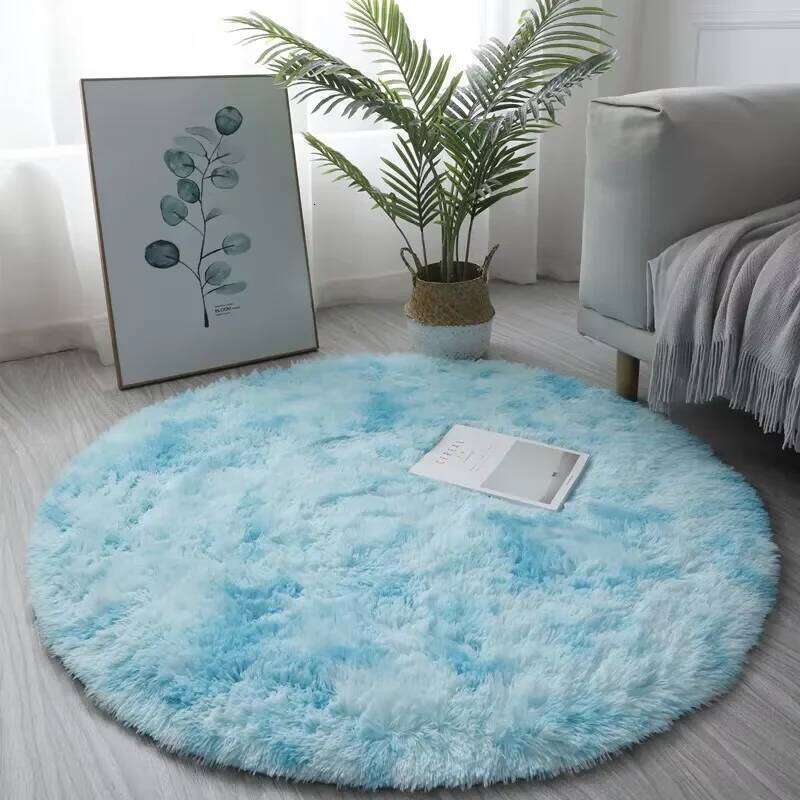 VIKAMA Ultra Soft Shaggy Round Rug Pad Fluffy White Living Home Decor Bedroom Kids Room Salon Thick Pile Carpet H260226
