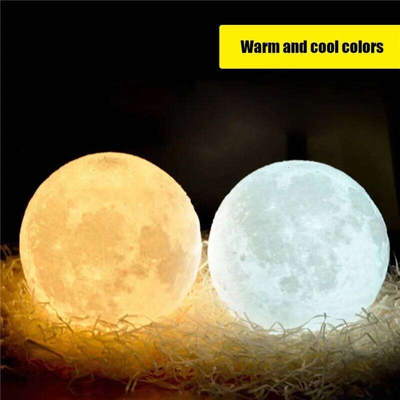LED Print Rechargeable Color Change 3D Light Touch Moon Lamp Children's Lights Night Lamps Dropshipping Z260227