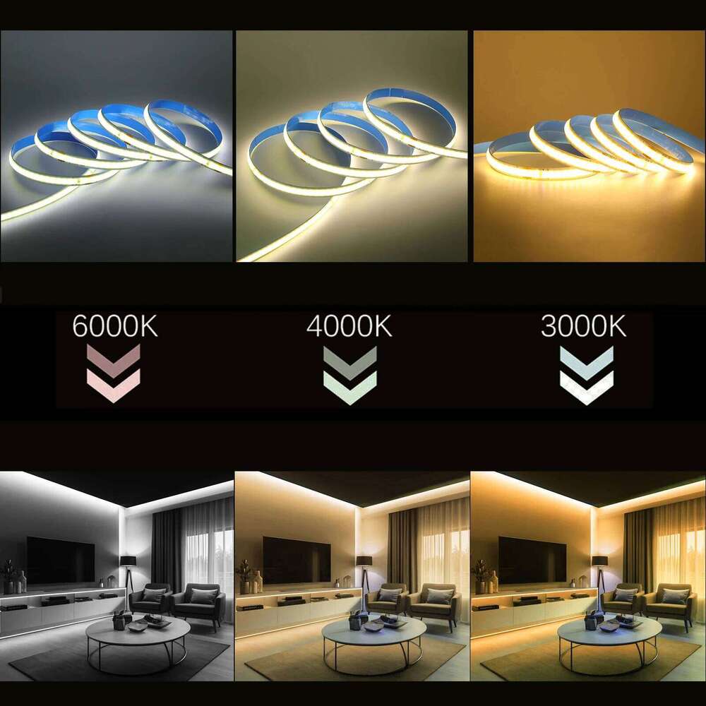 AC 220V 110V COB Strip 240LEDs/M 3000K 4000K 6000K 5M 10M 15M 20M EU/US Flexible Ribbon Rope LED Light For Home Decor Z260226