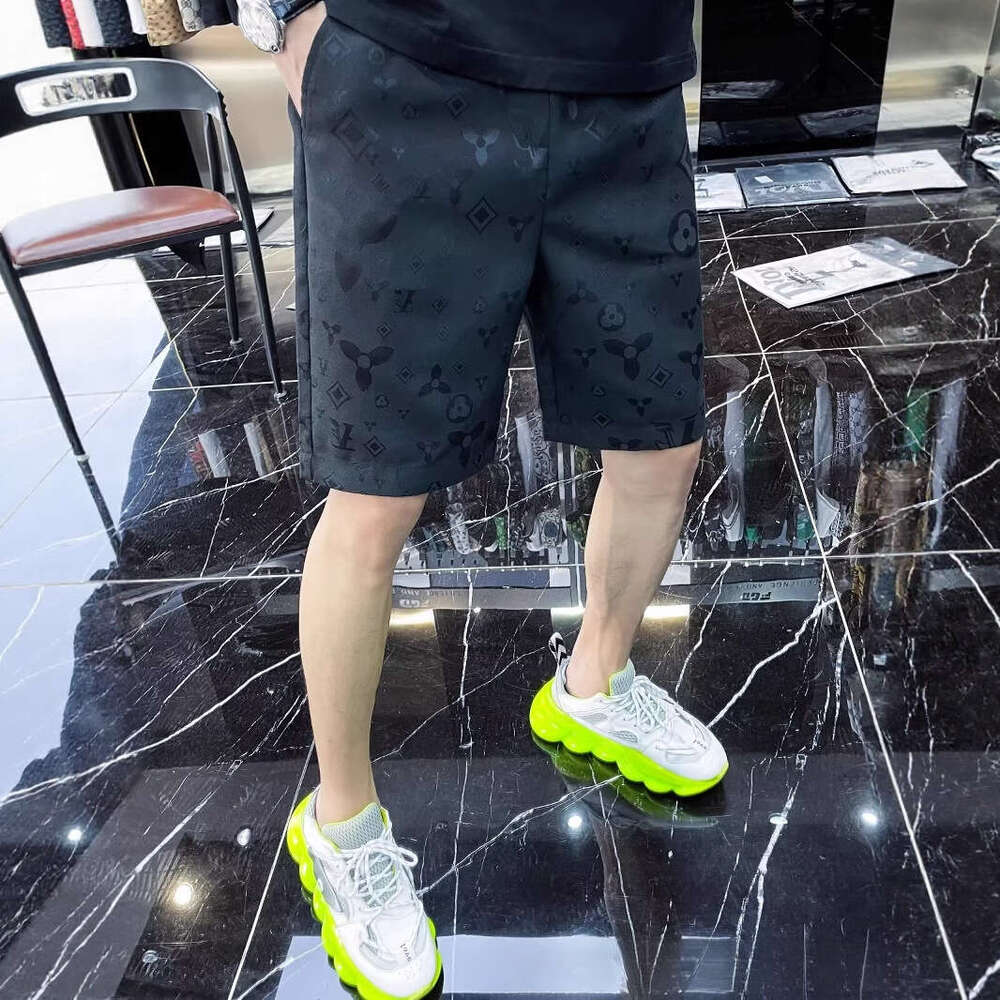 High-End Jacquard Casual Shorts For Men, Trendy Brand, Summer New Men's Beach Shorts, Mid-Length Pants