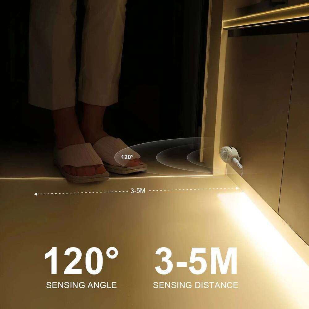Smart Motion Sensor Under Cabinet Lights Induction ON OFF LED Strip For Kitchen Bed Staircase Wardrobe Emergency Night Lamp Z260226