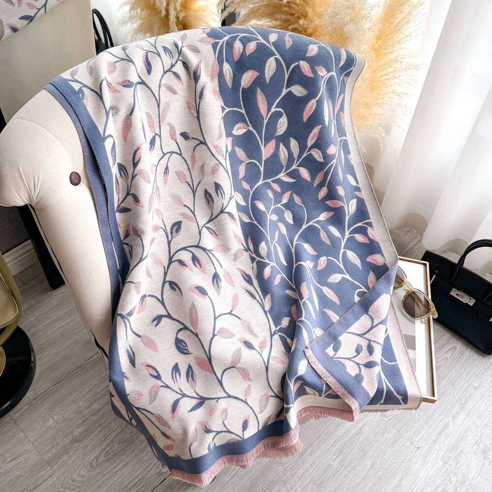 Elegant Plaid Imitation Cashmere Scarf Soft Warm Versatile Shawl Coldproof Windproof Blanket for Autumn Winter Z260226