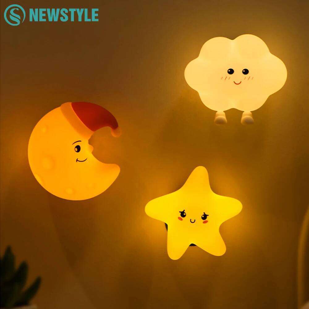 Novelty LED Star Cloud Silicone Night Light Nursery Sleeping Wall Rechargable Beside Lamp For Baby Bedroom Decor Z260227