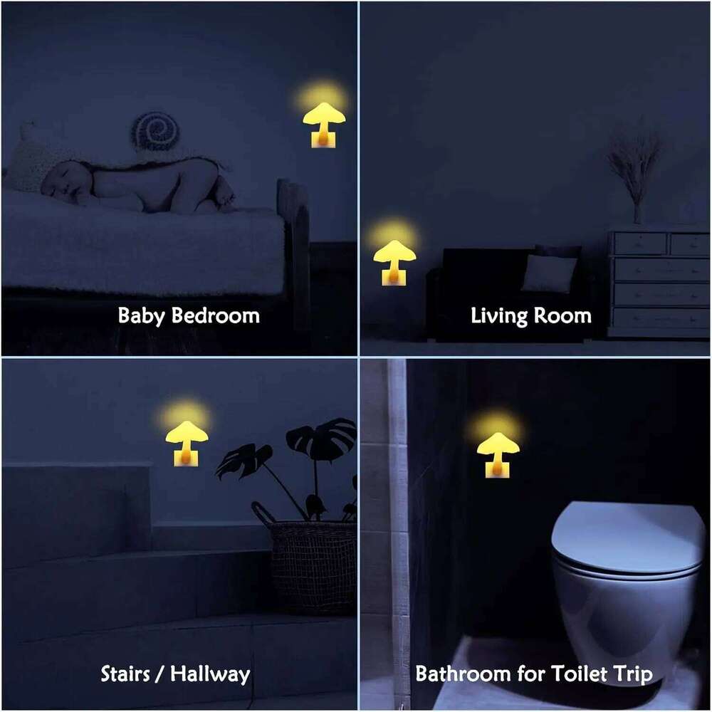 Wireless Control Sensor LED Light EU/US Plug Mushroom Night Lights For Baby Kids Bedside Bedroom Corridor Lighting Z260227